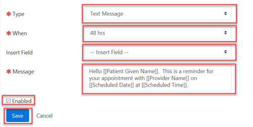 text workflow for patient appointment reminder