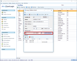 Tables: Facilities | ChartLogic Help Center