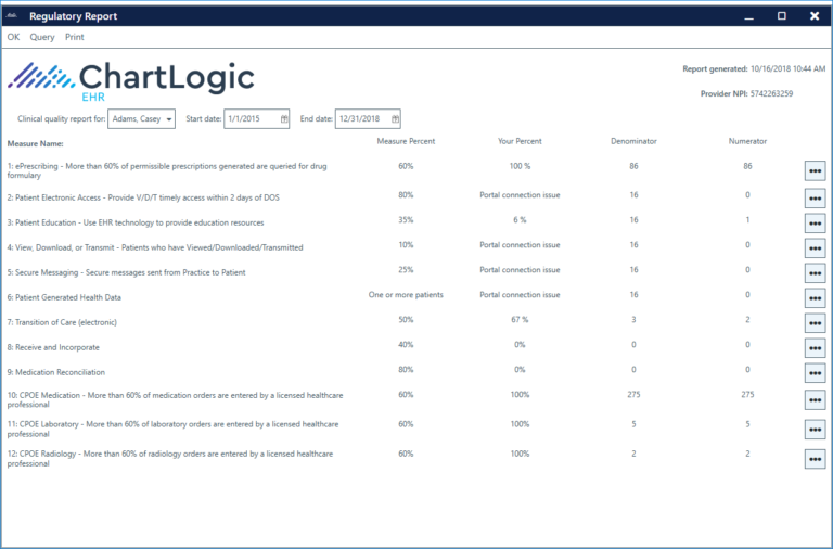 Checking Your Meaningful Use Reports | ChartLogic Help Center