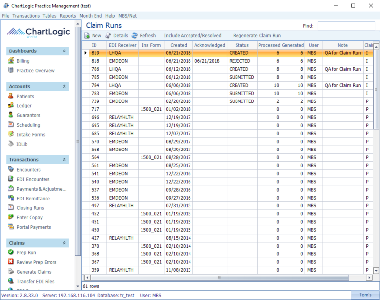 Generate Claims (Paper) | ChartLogic Help Center
