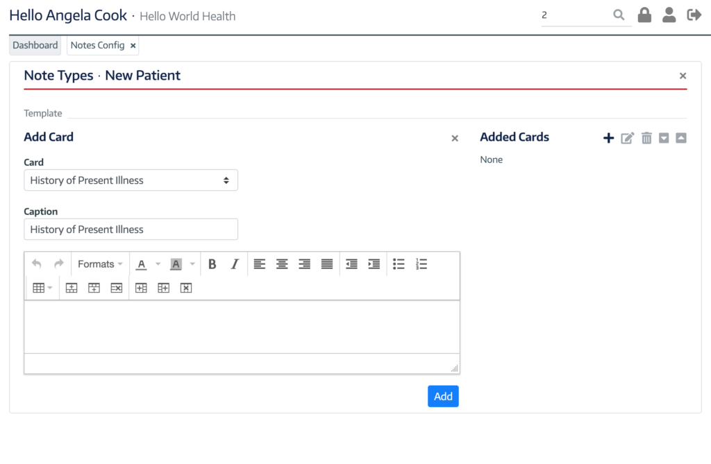 Configuring Note Types | ChartLogic Help Center