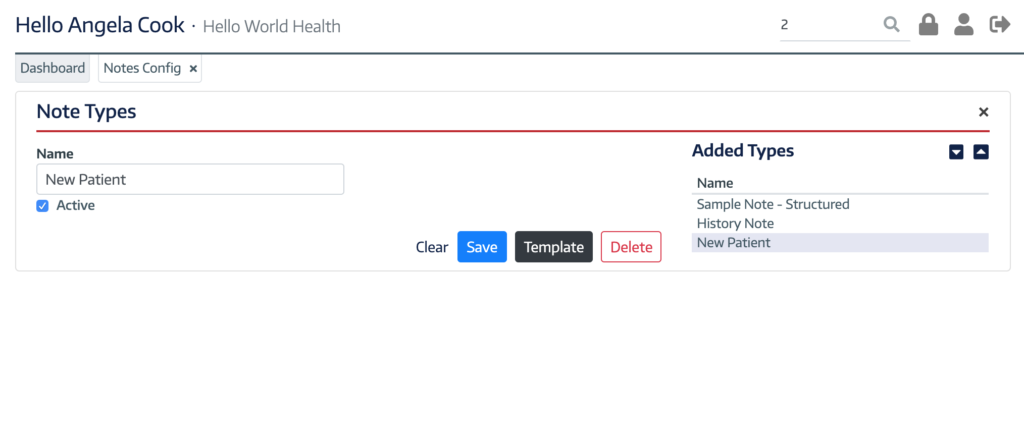 Configuring Note Types | ChartLogic Help Center