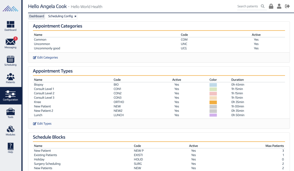 Configuring Schedule Blocks | ChartLogic Help Center